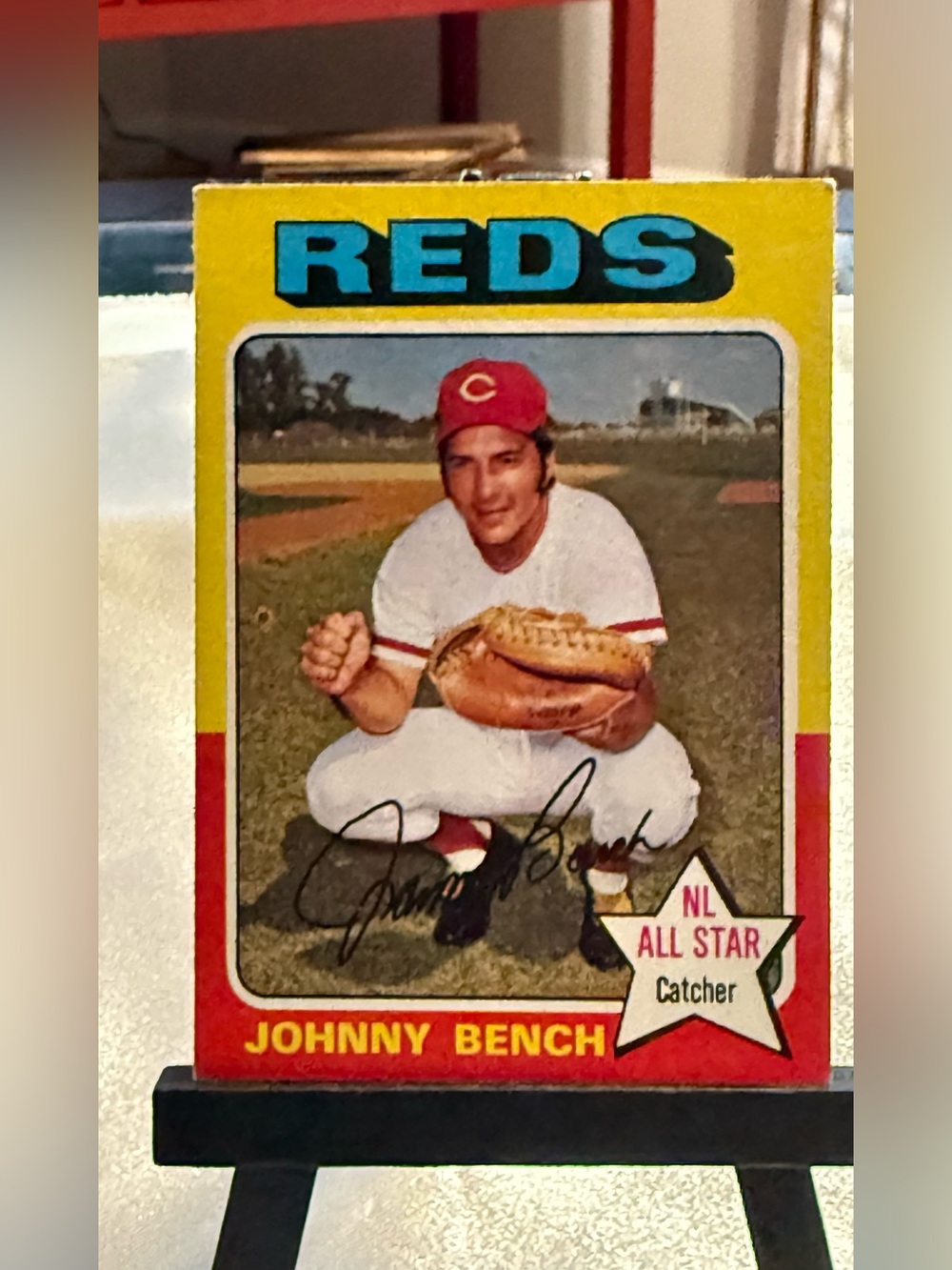 Johnny Bench HOF, #260, Topps, 1975, Cincinnati Reds, Perfectly Centered - Mint